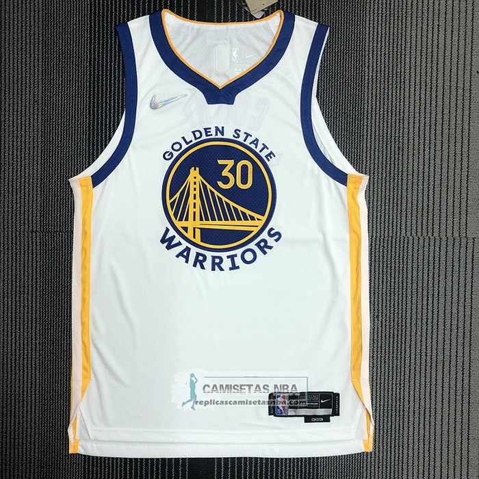 Camiseta Golden State Warriors Stephen Curry NO 30 Association Autentico Blanco